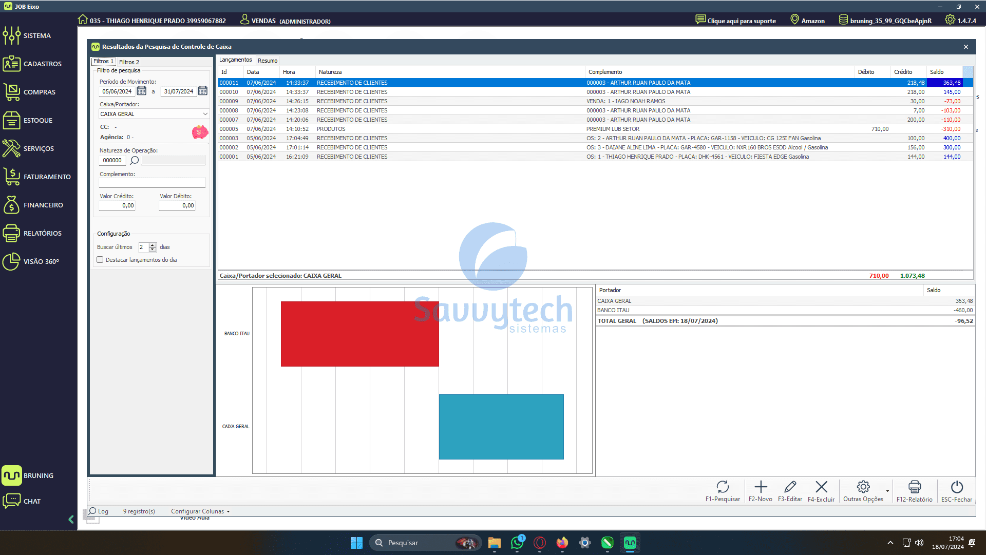 Para gerenciar o fluxo de caixa do seu negócio com precisão e segurança.